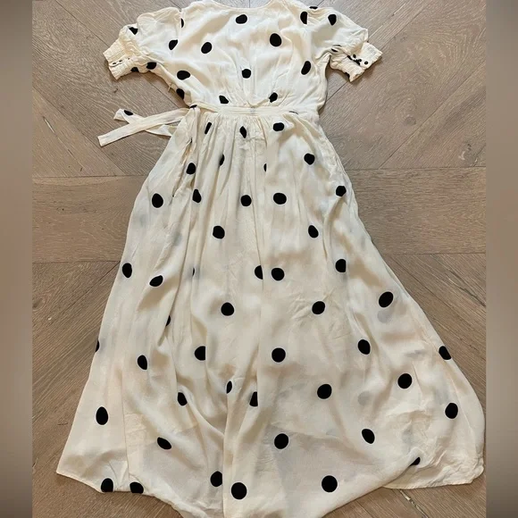 Anthropologie Maeve Breanna Maxi Side-Tie Wrap Polka Dot dress - Picture 5 of 9